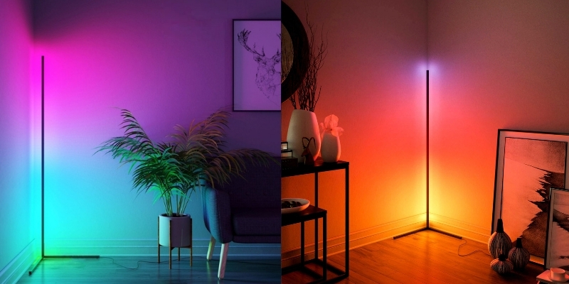 Efektowna, kolorowa lampa LED do biura i salonu
